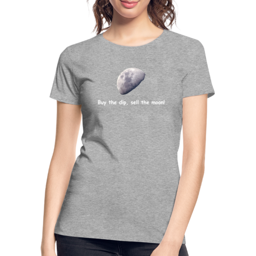 Damen T-Shirt "Buy the dip, sell the moon" - Grau meliert