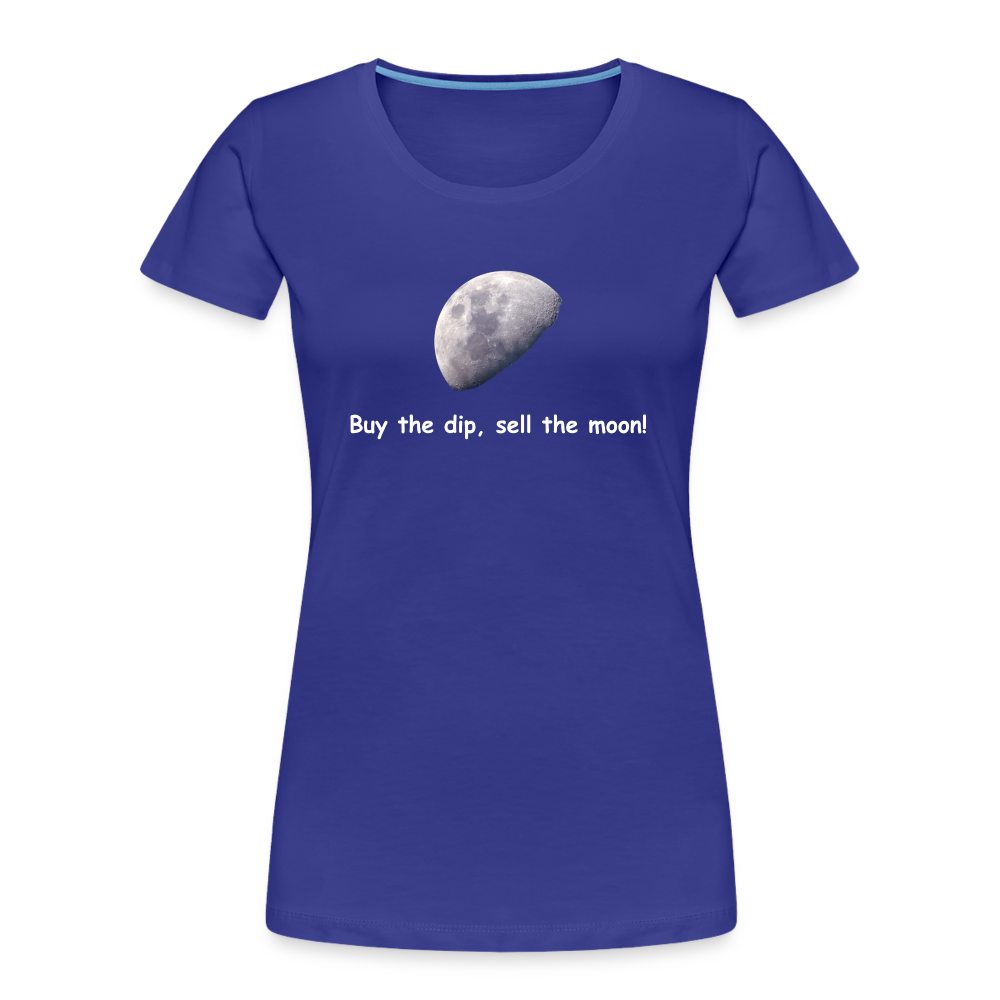 Damen T-Shirt "Buy the dip, sell the moon" - Königsblau