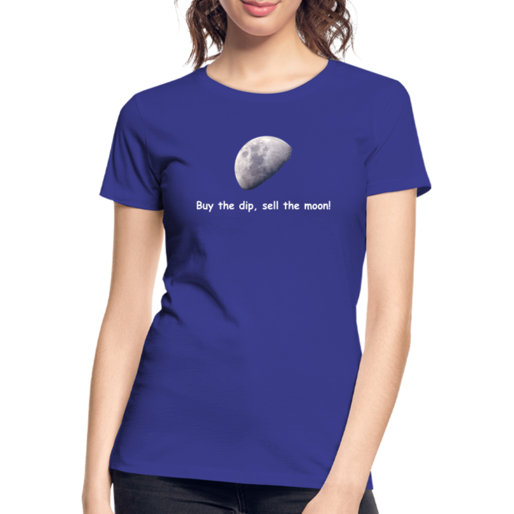 Damen T-Shirt "Buy the dip, sell the moon" - Königsblau