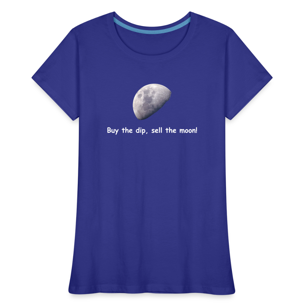 Damen T-Shirt "Buy the dip, sell the moon" - Königsblau