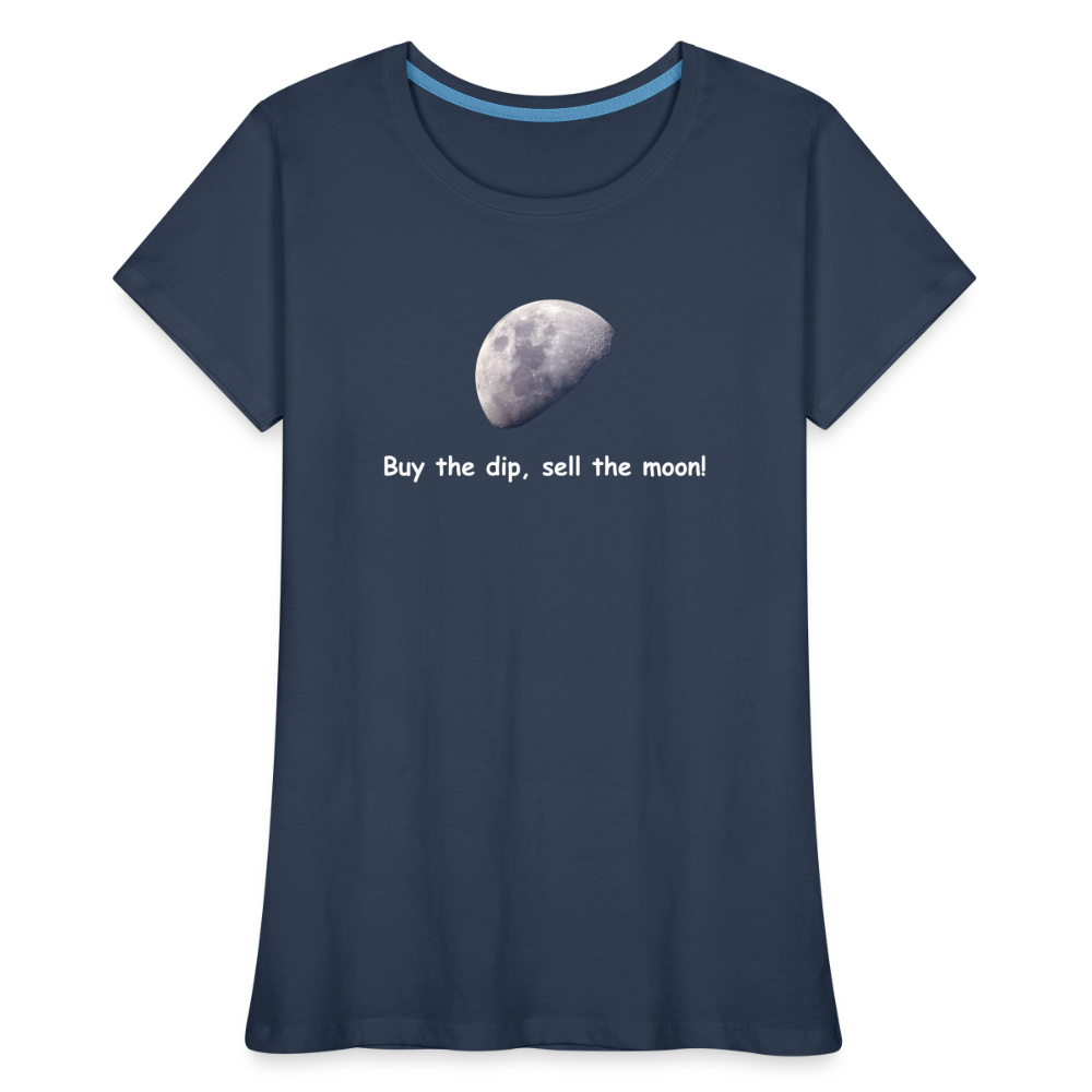 Damen T-Shirt "Buy the dip, sell the moon" - Navy
