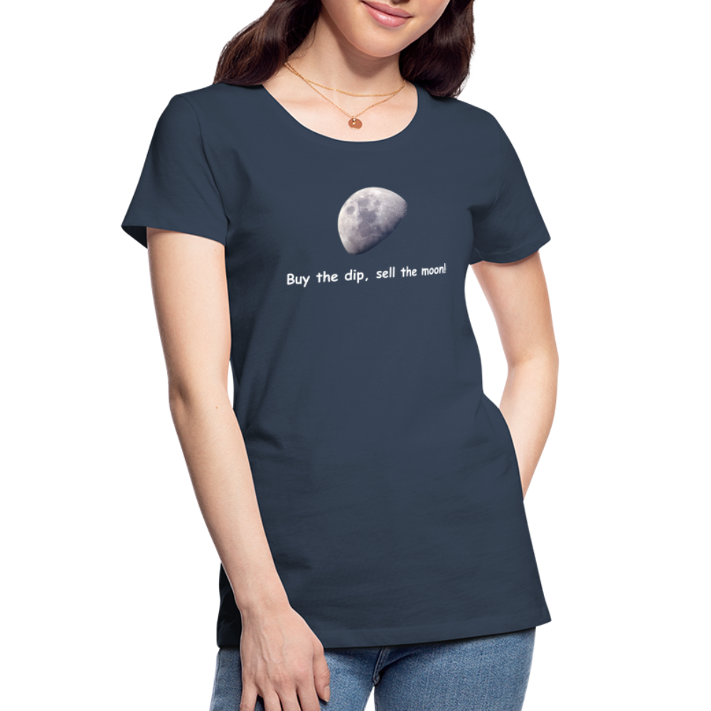 Damen T-Shirt "Buy the dip, sell the moon" - Navy