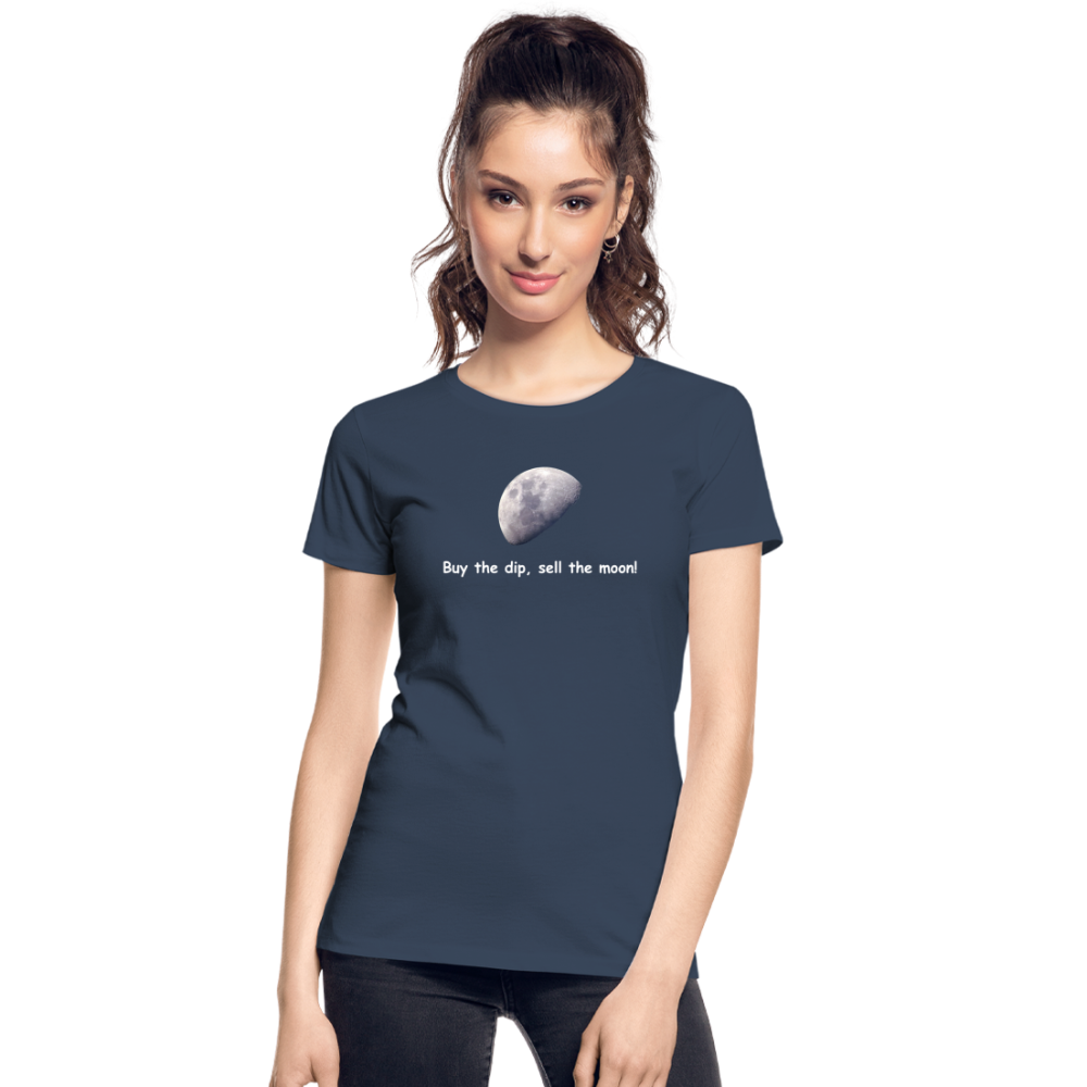 Damen T-Shirt "Buy the dip, sell the moon" - Navy