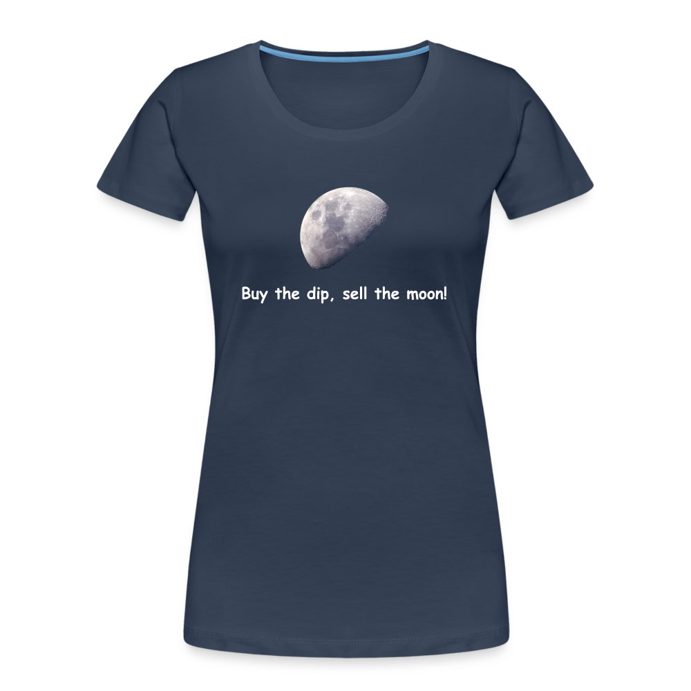 Damen T-Shirt "Buy the dip, sell the moon" - Navy