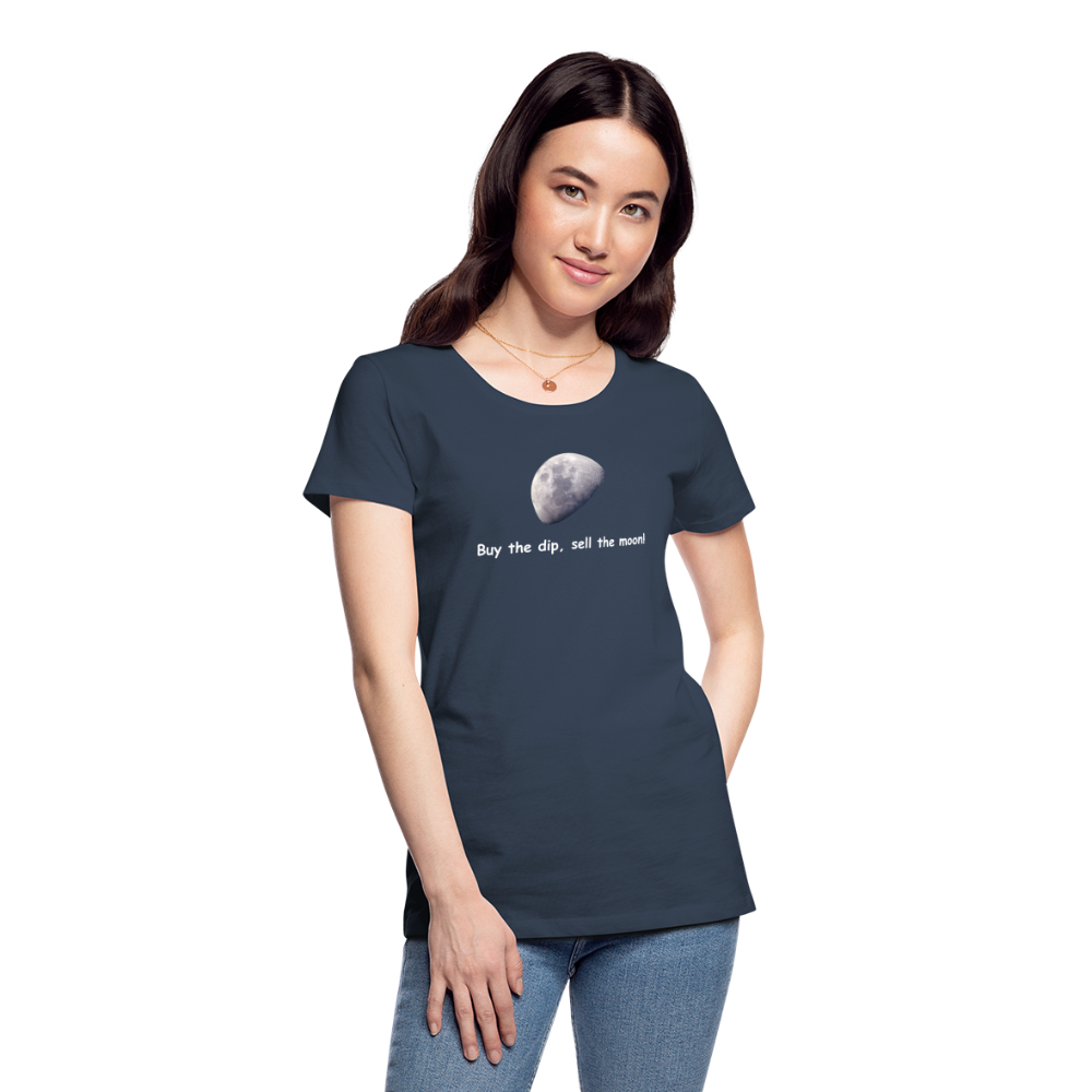 Damen T-Shirt "Buy the dip, sell the moon" - Navy