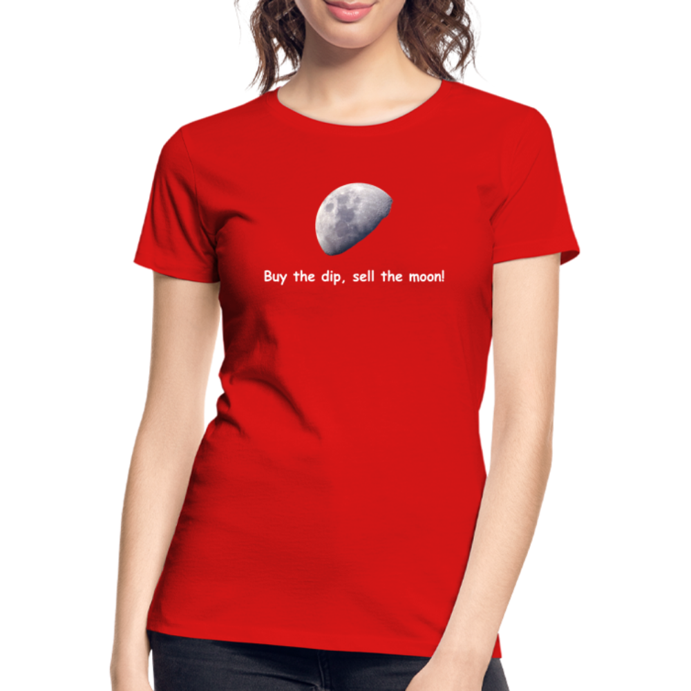 Damen T-Shirt "Buy the dip, sell the moon" - Rot